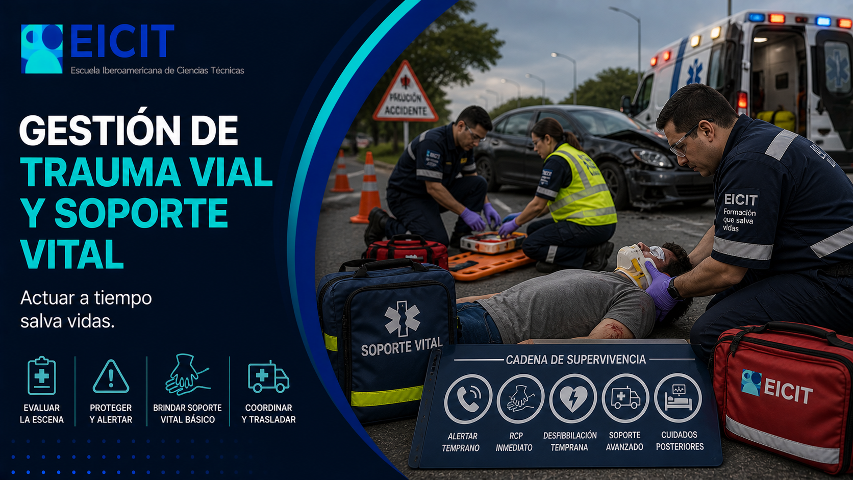Gestión de trauma vial y soporte vital en entornos críticos